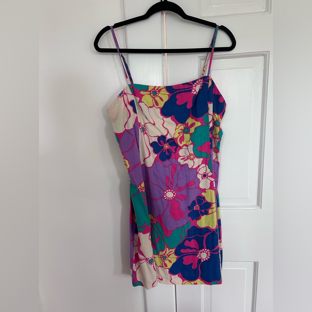 GAP Pink and Purple Floral Dress spaghetti strap